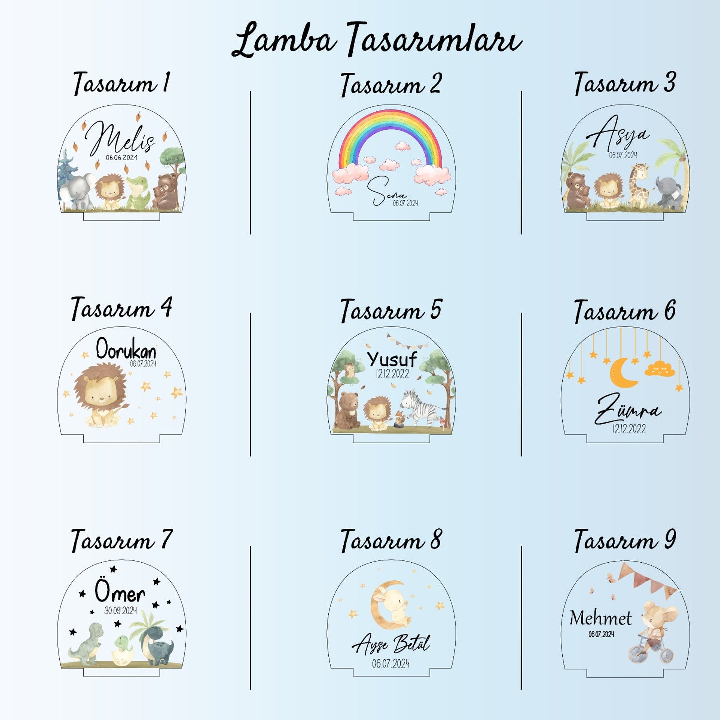 İsimli Bebek Uyku Lambası👶